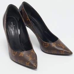 Louis Vuitton Monogram Canvas and Patent Leather Chérie Pumps Size 37.5