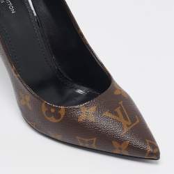 Louis Vuitton Monogram Canvas and Patent Leather Chérie Pumps Size 37.5