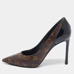 Louis Vuitton Monogram Canvas and Patent Leather Chérie Pumps Size 37.5