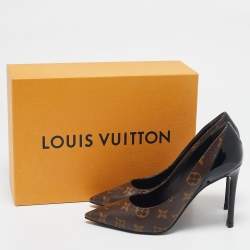 Louis Vuitton Monogram Canvas and Patent Leather Chérie Pumps Size 37.5