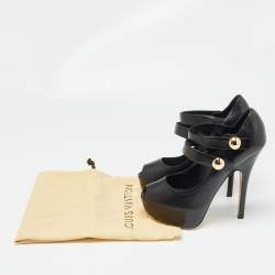 Louis Vuitton Black Leather Mary Jane Pumps Size 37.5
