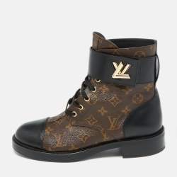Louis Vuitton Monogram Canvas and Leather Wonderland Ranger Combat Boots Size 41