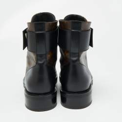 Louis Vuitton Monogram Canvas and Leather Wonderland Ranger Combat Boots Size 41