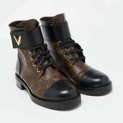 Louis Vuitton Monogram Canvas and Leather Wonderland Ranger Combat Boots Size 41