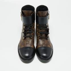 Louis Vuitton Monogram Canvas and Leather Wonderland Ranger Combat Boots Size 41