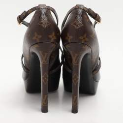 Louis Vuitton Black Monogram Canvas and Leather Temptation Pumps Size 37.5