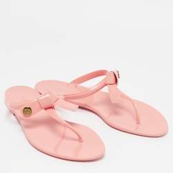 Louis Vuitton Pink Jelly SeaStar Thong Flat Slides Size 40