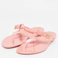 Louis Vuitton Pink Jelly SeaStar Thong Flat Slides Size 40