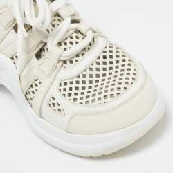 Louis Vuitton Cream Leather Archlight Lace Up Sneakers Size 39