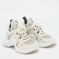 Louis Vuitton Cream Leather Archlight Lace Up Sneakers Size 39