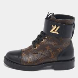 Louis Vuitton Monogram Canvas and Leather Wonderland Ranger Combat Boots Size 37