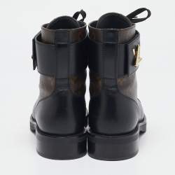 Louis Vuitton Monogram Canvas and Leather Wonderland Ranger Combat Boots Size 37