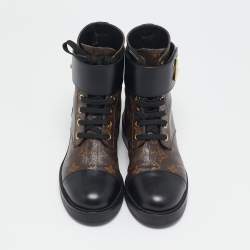 Louis Vuitton Monogram Canvas and Leather Wonderland Ranger Combat Boots Size 37