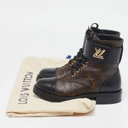 Louis Vuitton Monogram Canvas and Leather Wonderland Ranger Combat Boots Size 37