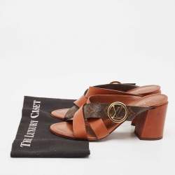 Louis Vuitton Brown Monogram Canvas and Leather Horizon Sandals Size 39