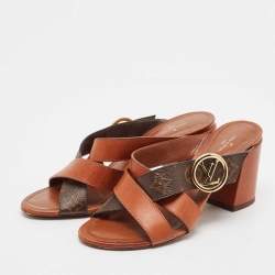 Louis Vuitton Brown Monogram Canvas and Leather Horizon Sandals Size 39