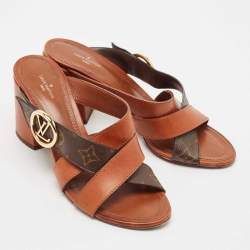 Louis Vuitton Brown Monogram Canvas and Leather Horizon Sandals Size 39