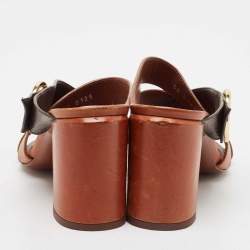 Louis Vuitton Brown Monogram Canvas and Leather Horizon Sandals Size 39