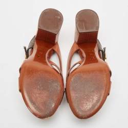 Louis Vuitton Brown Monogram Canvas and Leather Horizon Sandals Size 39