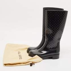 مملوكة مسبقًا Louis Vuitton Black Monogram Rubber Rain Boots Size 38