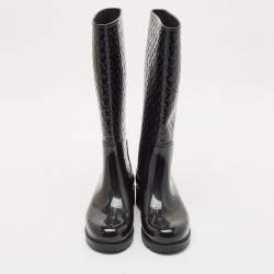 مملوكة مسبقًا Louis Vuitton Black Monogram Rubber Rain Boots Size 38