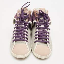 Louis Vuitton Multicolor Suede and Fabric Brea High Top Sneakers Size 39