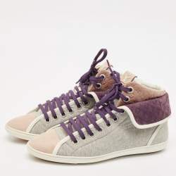 Louis Vuitton Multicolor Suede and Fabric Brea High Top Sneakers Size 39