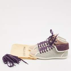 Louis Vuitton Multicolor Suede and Fabric Brea High Top Sneakers Size 39