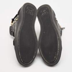 Louis Vuitton Black Leather and Rubber Punchy High Top Sneakers Size 39