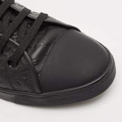 Louis Vuitton Black Leather and Rubber Punchy High Top Sneakers Size 39