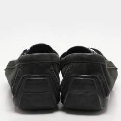 Louis Vuitton Black Suede Initiales Loafers Size 36.5