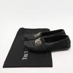 Louis Vuitton Black Suede Initiales Loafers Size 36.5