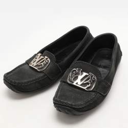 Louis Vuitton Black Suede Initiales Loafers Size 36.5