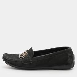 Louis Vuitton Black Suede Initiales Loafers Size 36.5