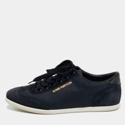 Louis Vuitton Navy Blue Suede and Nylon Low-Top Sneakers Size 39
