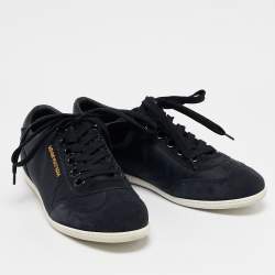 Louis Vuitton Navy Blue Suede and Nylon Low-Top Sneakers Size 39