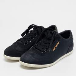 Louis Vuitton Navy Blue Suede and Nylon Low-Top Sneakers Size 39