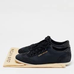 Louis Vuitton Navy Blue Suede and Nylon Low-Top Sneakers Size 39