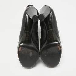Louis Vuitton Black Monogram Suede and Leather Ankle Length Boots Size 39