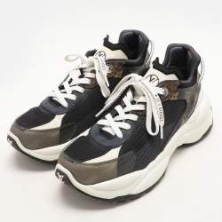 Louis Vuitton Multicolor Mesh and Monogram Canvas Run 55 Sneakers Size 38.5