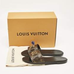 Louis Vuitton Monogram Canvas Lock It Flat Slides Size 41