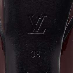 Louis Vuitton Burgundy Patent Leather Eyeline Platform Pumps Size 39