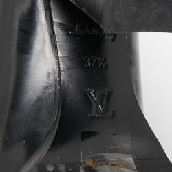 Louis Vuitton Black Knit Fabric and Leather Star Trail Glazed Sock Boots Size 37.5