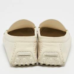 Pre Owned Louis Vuitton Cream Nubuck Leather Lombok Slip On Loafers Size 41