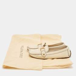 Louis Vuitton Cream Leather Oxford Loafers Size 40