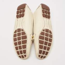 Louis Vuitton Cream Leather Oxford Loafers Size 40
