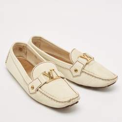 Louis Vuitton Cream Leather Oxford Loafers Size 40