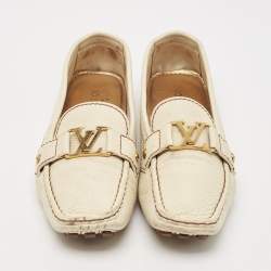 Louis Vuitton Cream Leather Oxford Loafers Size 40