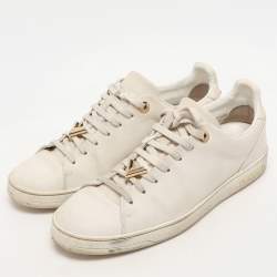 Louis Vuitton White Leather Frontrow Low Top Sneakers Size 38.5