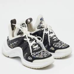 Louis Vuitton Multicolor Leather and Tweed Archlight High Top Sneakers Size 40